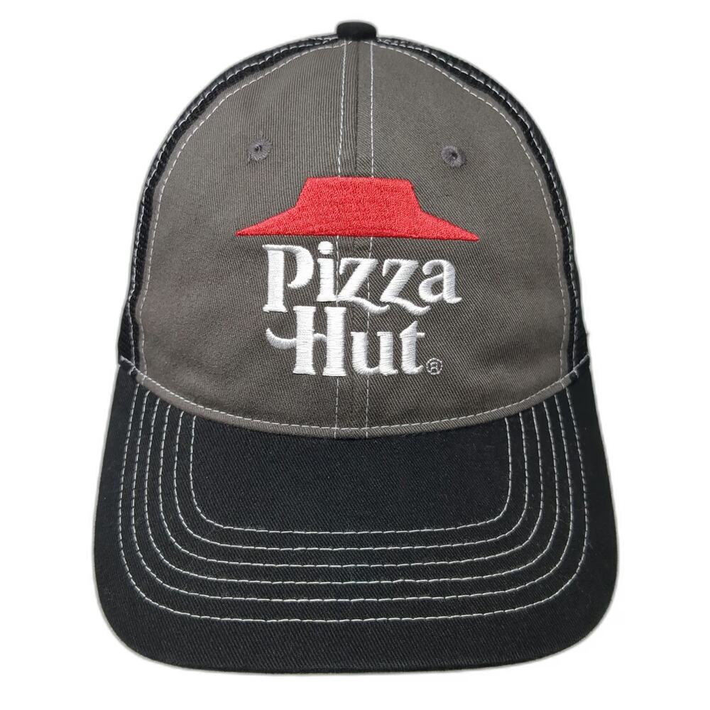 Pizza Hut Baseball Cap Black One Size Hat Mesh Back Embroidered Logo Contrast
